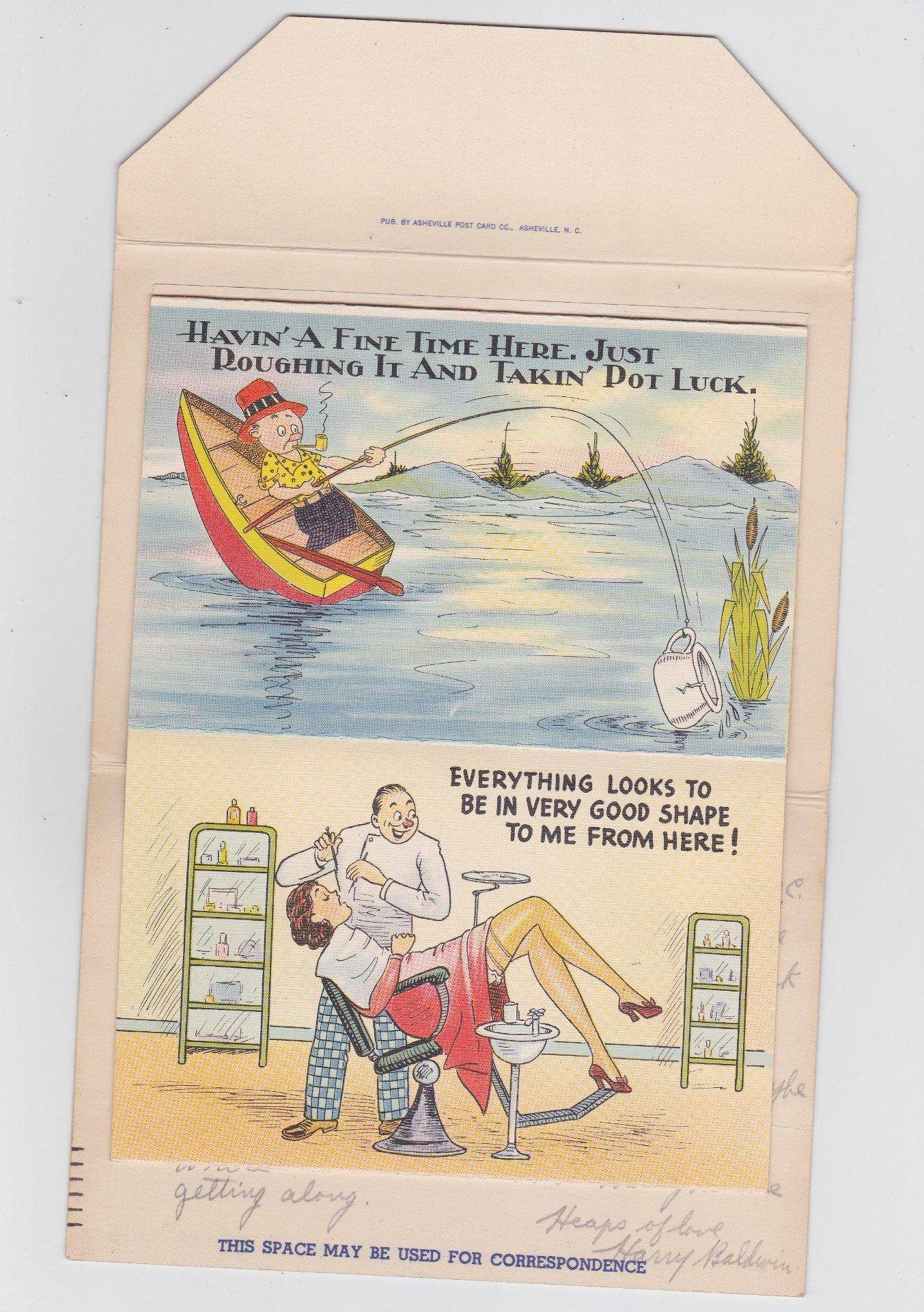 Greetings From A Nut Like Me 1940's Humor Postcard Booklet - TulipStuff