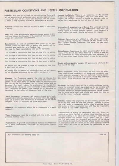 Costa Line Cruises Eugenio C August 1977 26 Day Caribbean Cruise Brochure - TulipStuff