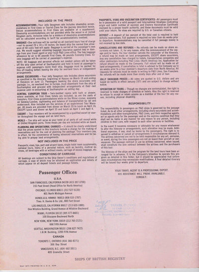 P&O Lines ss Oronsay March 1972 Jolly Swagman Round World Adventure Brochure - TulipStuff