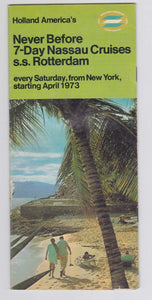 Holland America Cruises ss Rotterdam 1973 Nassau Cruises from New York Brochure - TulipStuff