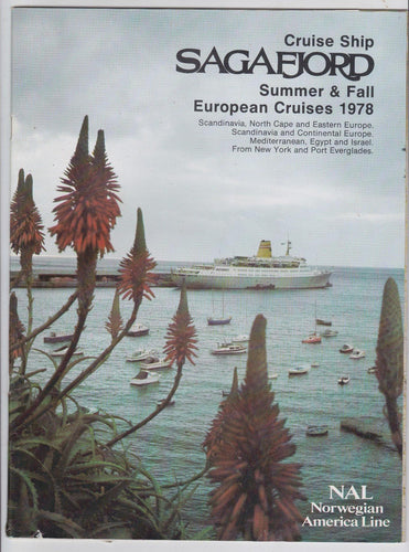 Norwegian America Line Cruise Ship M.S. Sagafjord European Cruises 1978 Brochure - TulipStuff