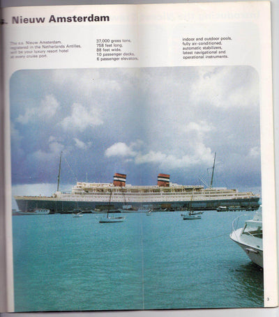 Holland America ss Nieuw Amsterdam 1972-73 West Indies Cruises Brochure - TulipStuff
