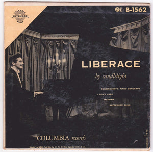 Liberace by Candlelight 7" 45rpm Vinyl Record 1953 Columbia Extended Play - TulipStuff