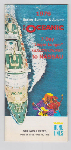 Home Lines ss Oceanic 1976 Nassau Cruises Brochure - TulipStuff