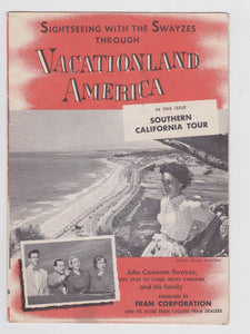 Vacationland America Southern California Tour 1953 John Cameron Swayze Fram Filters - TulipStuff