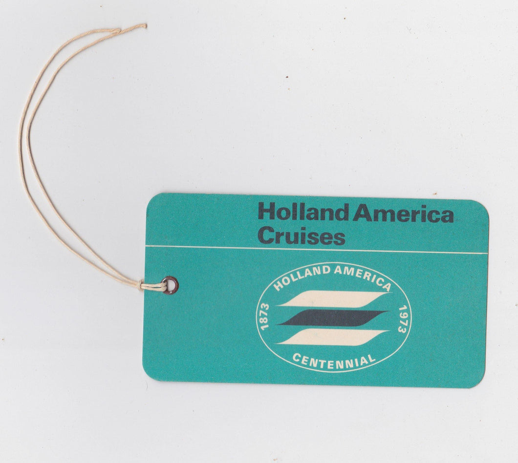 Holland America Cruises 1973 Centennial Luggage Tag - TulipStuff