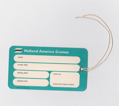 Holland America Cruises 1973 Centennial Luggage Tag - TulipStuff