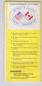 Detroit Canada Tunnel Corporation Auto-Tunnel Map Early 1970's - TulipStuff