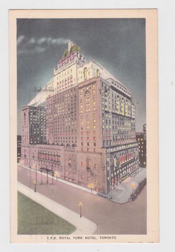 C.P.R. Royal York Hotel At Night Toronto Ontario Canada 1940's - TulipStuff