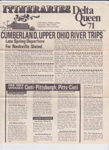 Delta Queen Steamboat 1971 Itineraries Brochure - TulipStuff