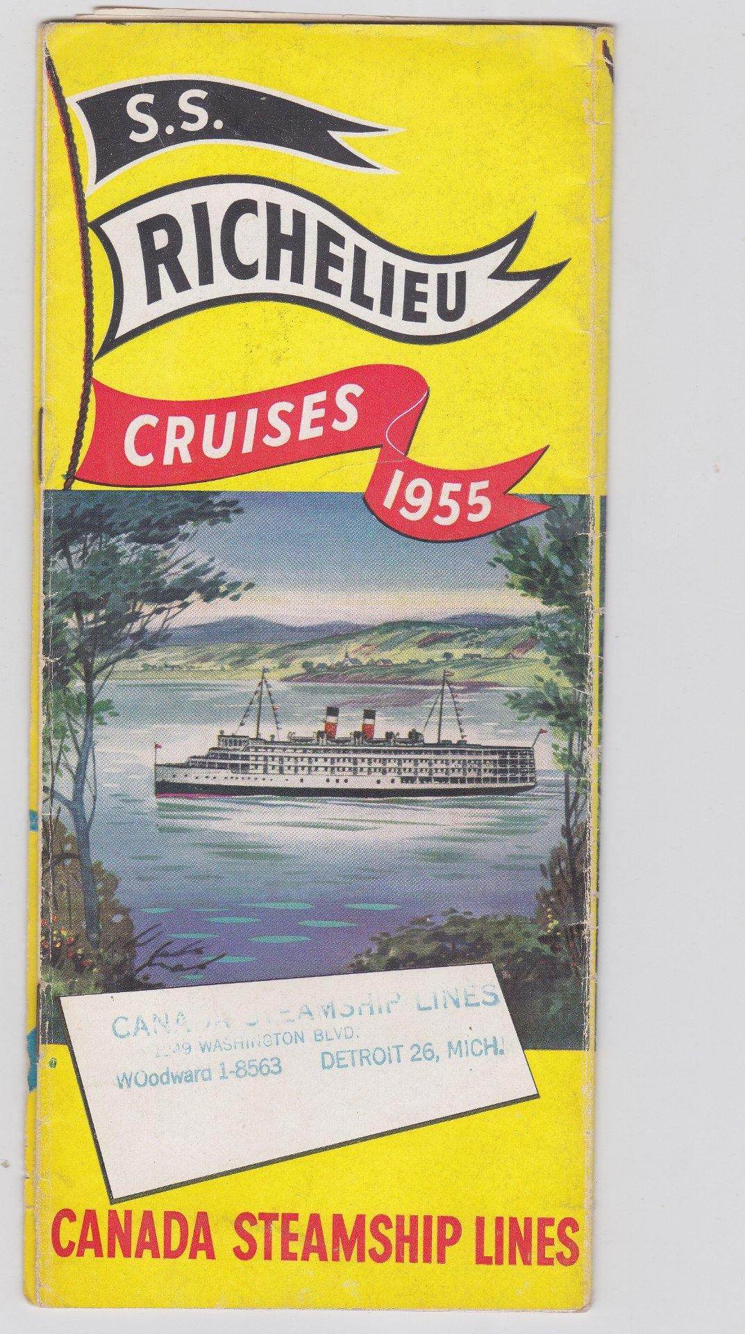 Canada Steamship Lines ss Richelieu 1955 French Canada Cruises Brochure - TulipStuff