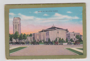 Shrine of the Little Flower Royal Oak Michigan 1940's Linen Postcard Booklet 18 views - TulipStuff