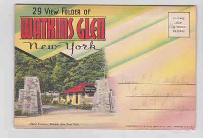Watkins Glen New York 1940's Postcard Booklet 29 views - TulipStuff
