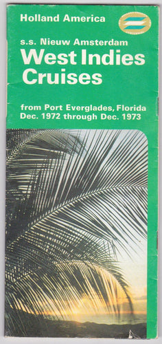 Holland America ss Nieuw Amsterdam 1972-73 West Indies Cruises Brochure - TulipStuff