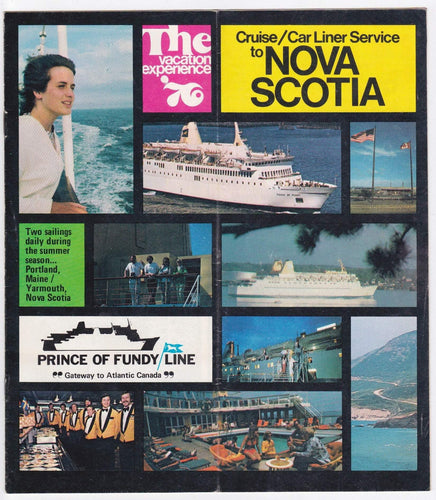 Prince of Fundy Line 1976 Cruise Car Liner Service to Nova Scotia Brochure ms Bolero ms Prince of Fundy - TulipStuff