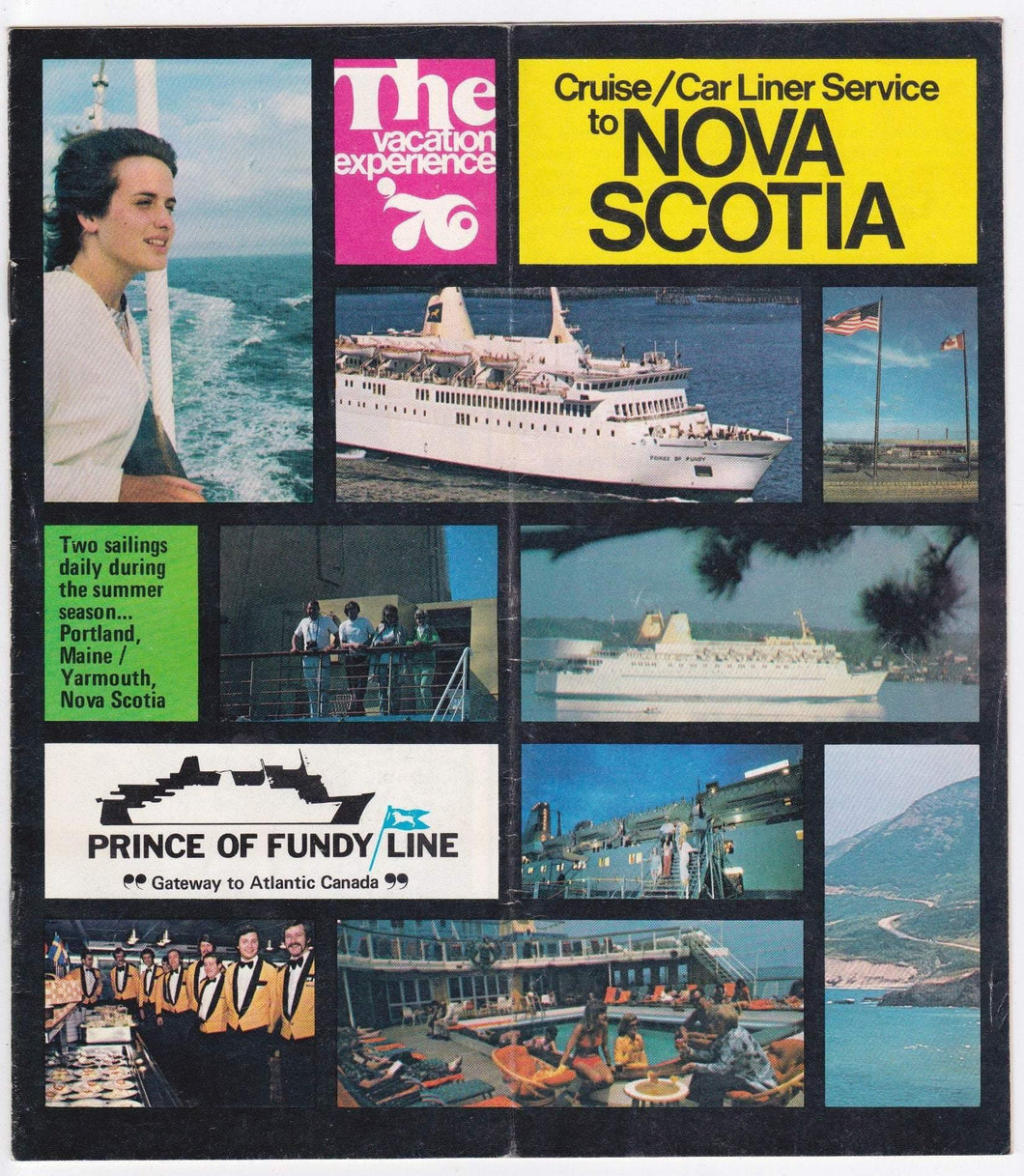 Prince of Fundy Line 1976 Cruise Car Liner Service to Nova Scotia Brochure ms Bolero ms Prince of Fundy - TulipStuff