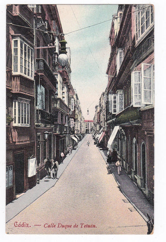 Cadiz  Spain Calle Duque de Tetuin 1910's Vintage Spanish Postcard - TulipStuff