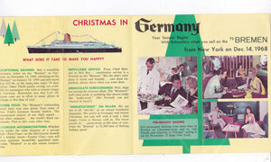 North German Lloyd Line TS Bremen New York Germany Christmas 1968 Cruise Brochure - TulipStuff