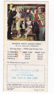 North German Lloyd Line TS Bremen New York Germany Christmas 1968 Cruise Brochure - TulipStuff
