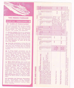 British Columbia Ferries Summer 1974 Schedules and Fares Timetable Brochure Canada - TulipStuff