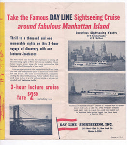 Hudson River Day Line New York Lecture Cruise 1950's Brochure Miss Day Line - TulipStuff