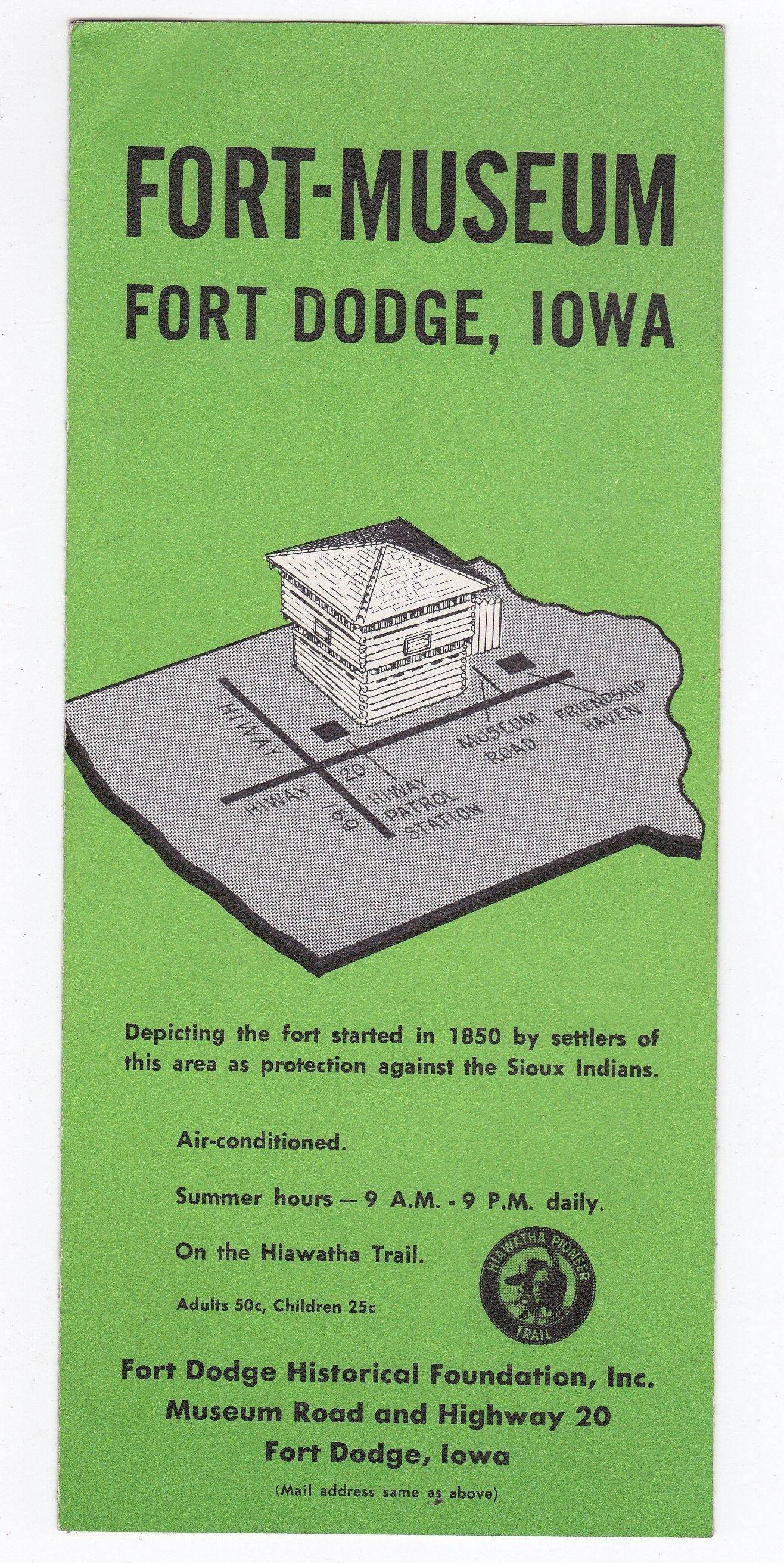 Fort-Museum Fort Dodge Iowa 1962 Brochure - TulipStuff