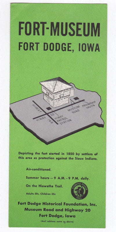 Fort-Museum Fort Dodge Iowa 1962 Brochure - TulipStuff