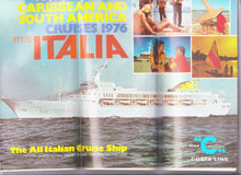 Load image into Gallery viewer, Costa Line ms Italia 1976 Caribbean South America Cruise Brochure - TulipStuff
