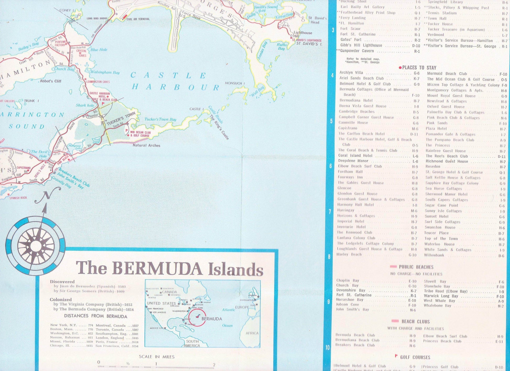 Handy Reference Map of Bermuda 1966 - TulipStuff