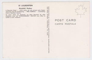 Hotel Laurentien Sheraton Dominion Square Montreal Quebec Canada 1960's Postcard - TulipStuff