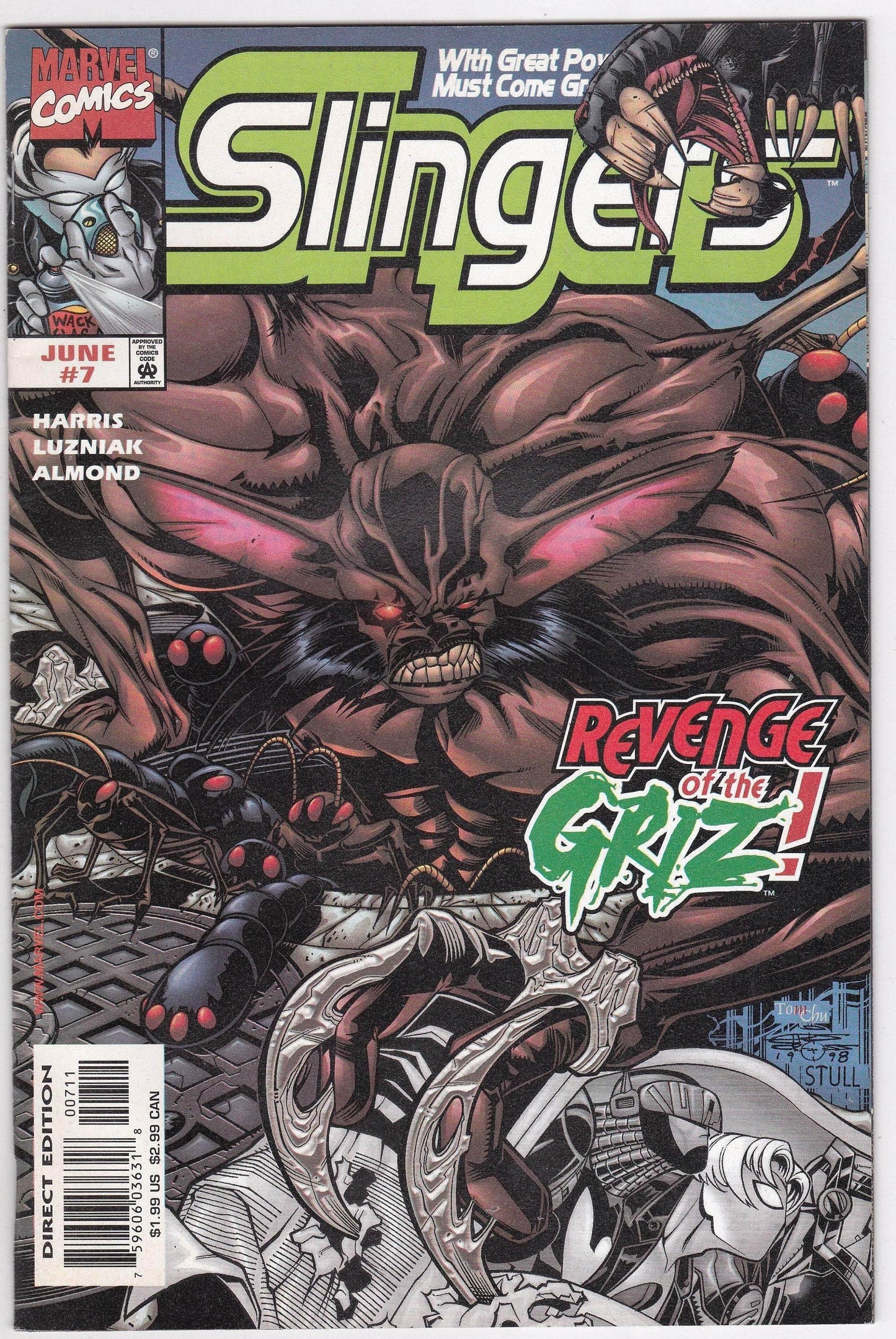 Slingers #7 Marvel Comics June 1999 Comic Book Revenge of the Griz - TulipStuff