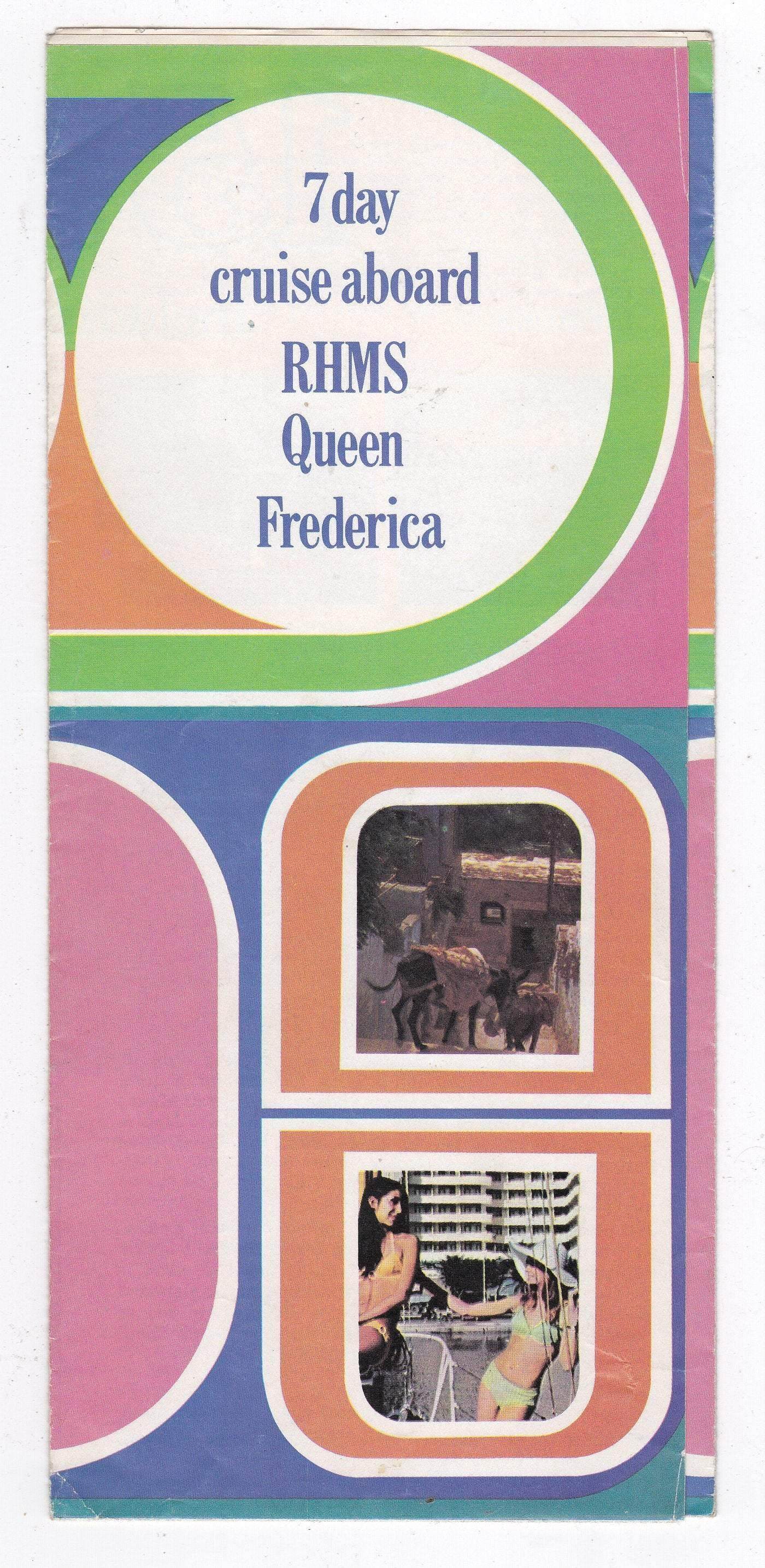 Chandris Lines RHMS Queen Frederica 1974 Mediterranean Air Sea Cruise Brochure - TulipStuff