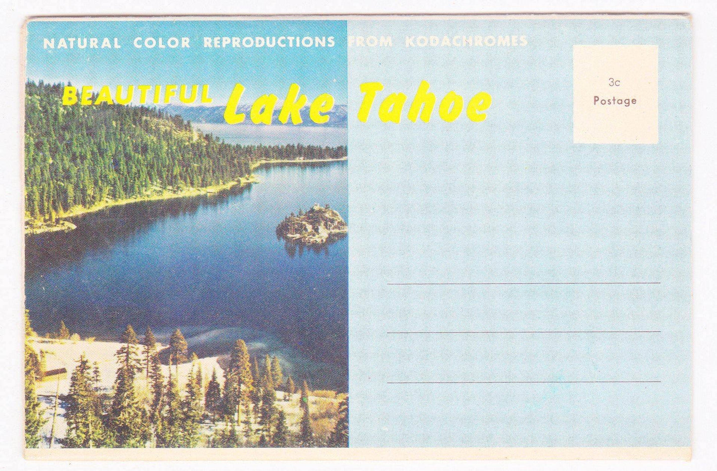 Beautiful Lake Tahoe 1950's Souvenir Postcard Folder - TulipStuff