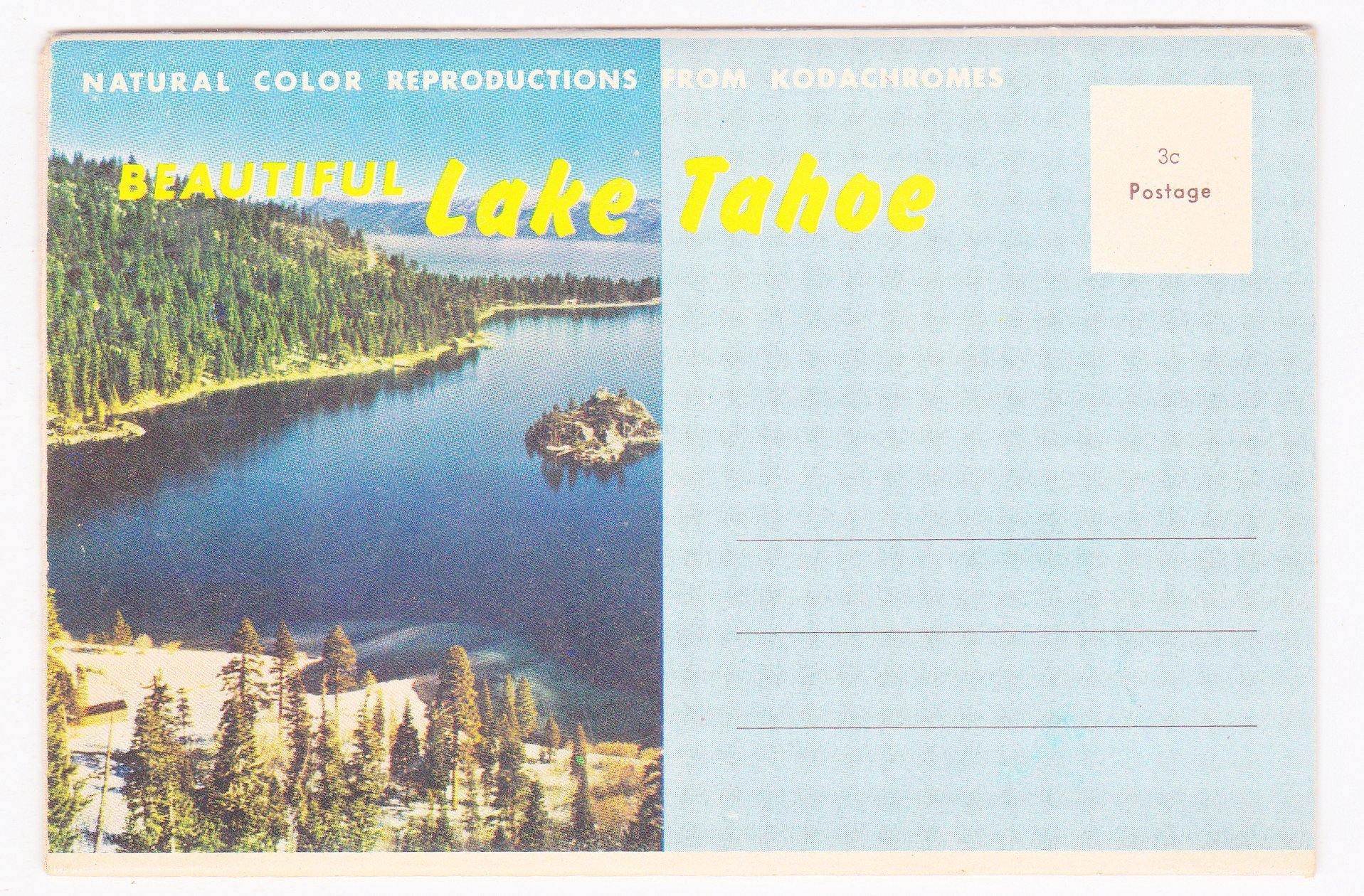 Beautiful Lake Tahoe 1950's Souvenir Postcard Folder - TulipStuff