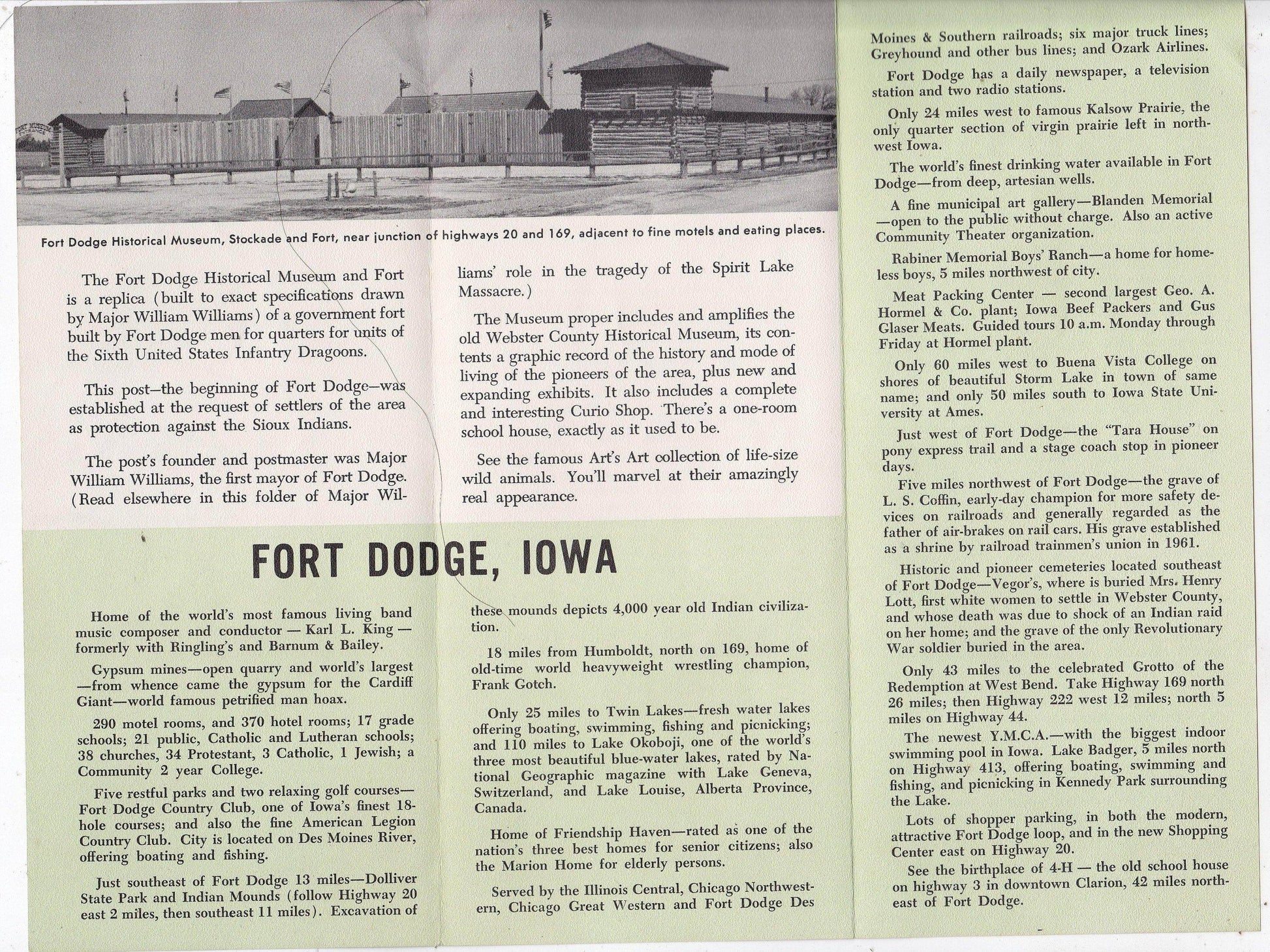 Fort-Museum Fort Dodge Iowa 1962 Brochure - TulipStuff