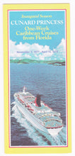 Load image into Gallery viewer, Cunard Princess 1977 Inaugural Season Caribbean Cruises from Florida Brochure - TulipStuff
