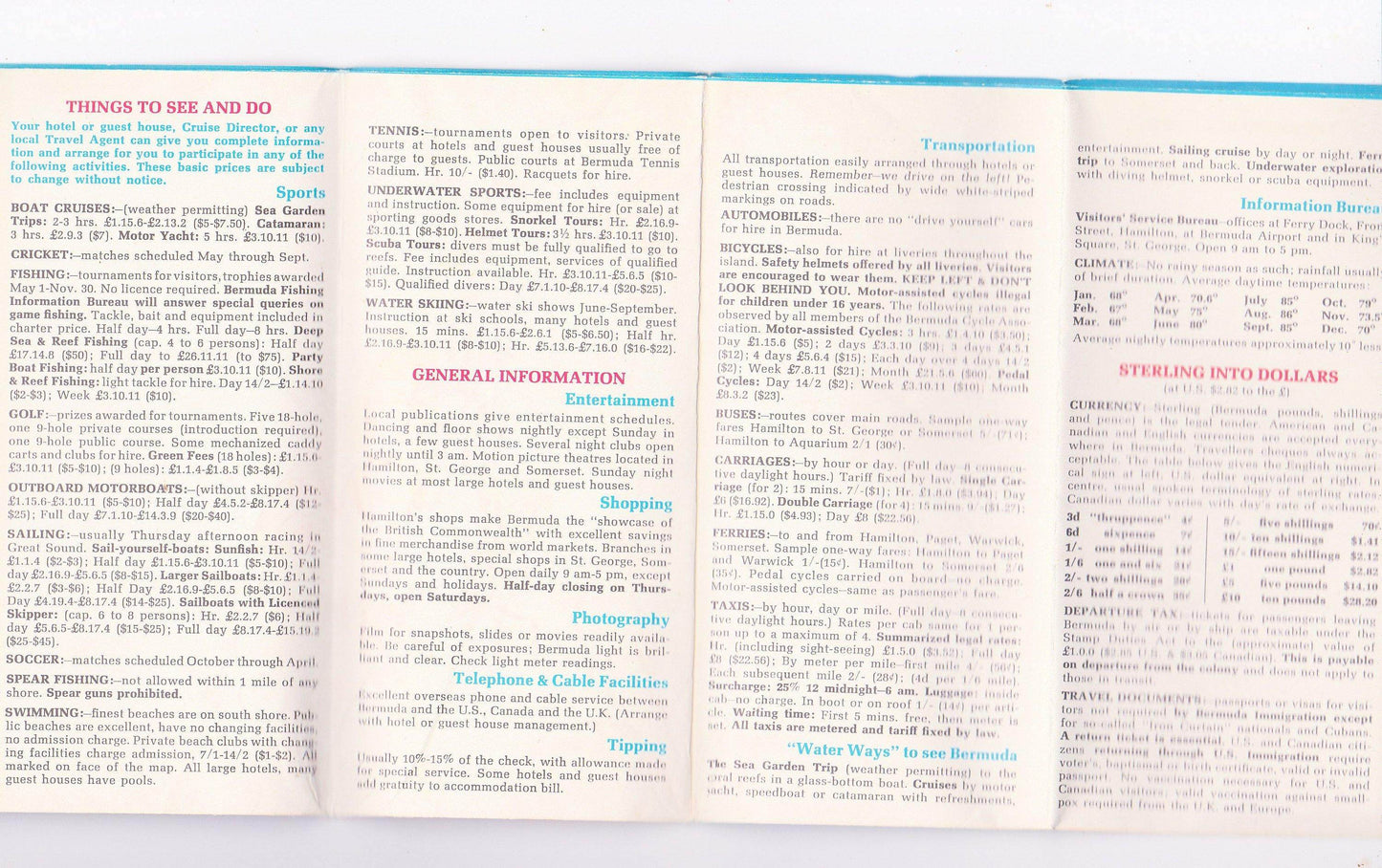 Handy Reference Map of Bermuda 1966 - TulipStuff