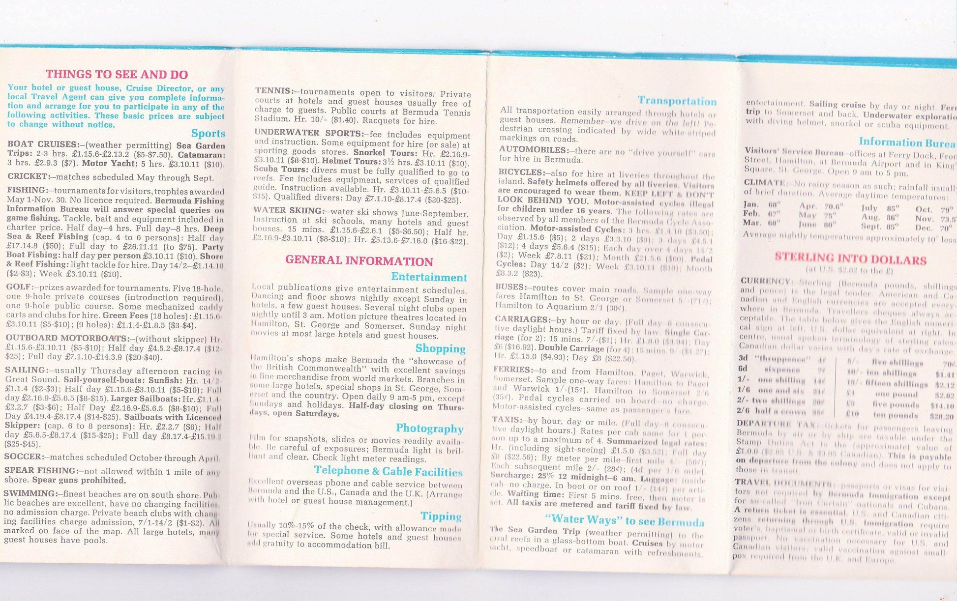 Handy Reference Map of Bermuda 1966 - TulipStuff