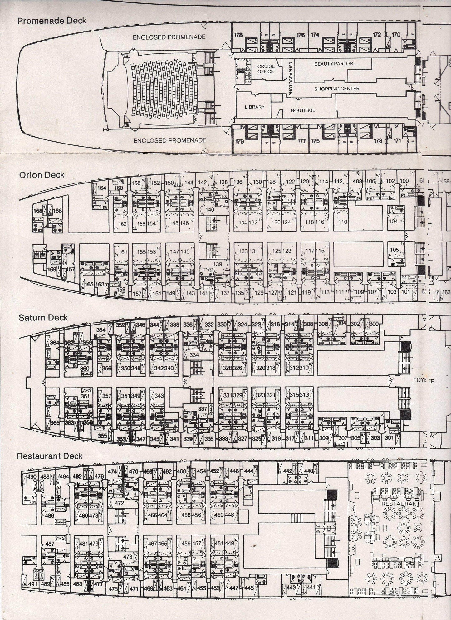 Black Sea Steamship ts Maxim Gorkiy 1974 Deck Plans Cruise Brochure Soviet Cruise Ship ex Hamburg - TulipStuff