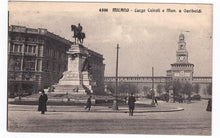Load image into Gallery viewer, Milano Largo Cairoli e Mon a Garibaldi 1910&#39;s Postcard Italy - TulipStuff
