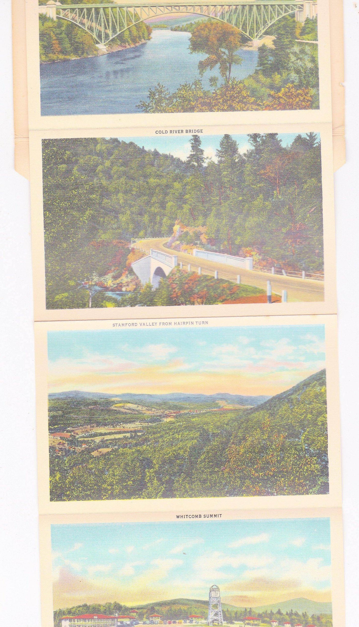 Mohawk Trail Thru The Berkshires Massachusetts 1940's Souvenir Postcard Folder - TulipStuff