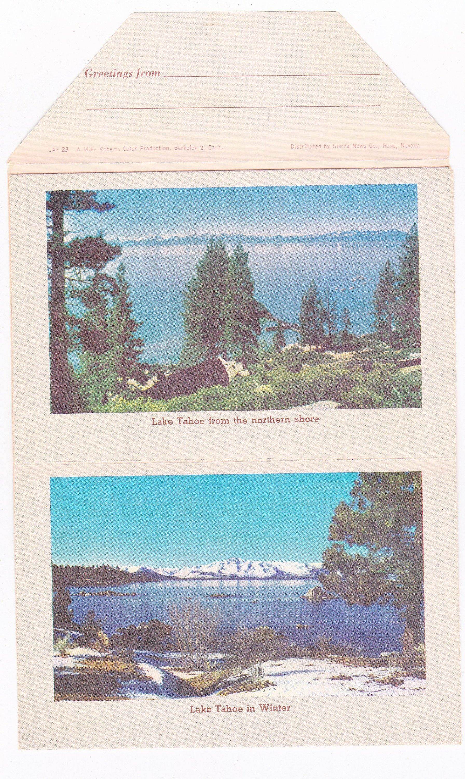 Beautiful Lake Tahoe 1950's Souvenir Postcard Folder - TulipStuff