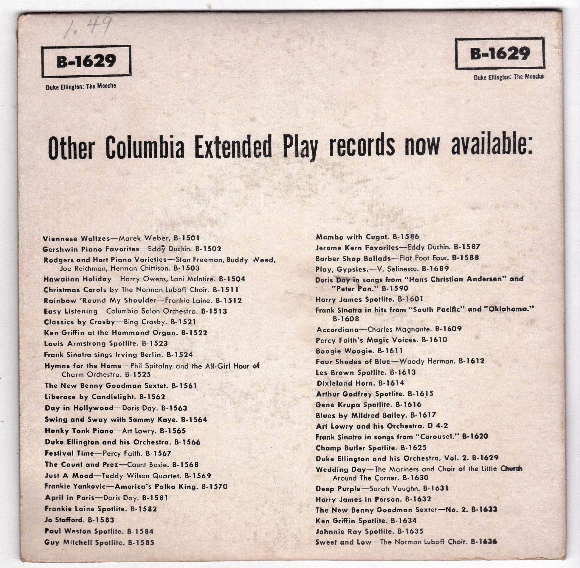 Duke Ellington Skin Deep The Mooche 7" 45rpm 1953 Columbia B-1629 - TulipStuff