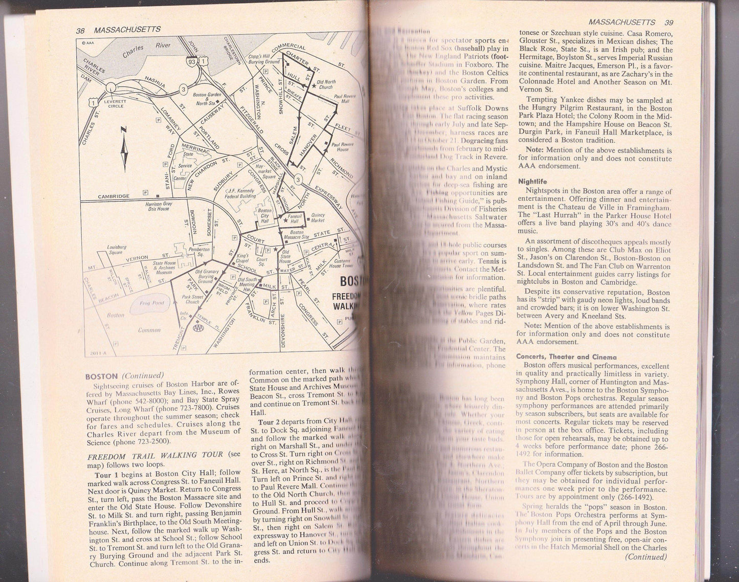 AAA TourBook 1980 Connecticut Massachusetts Rhode Island Travel Guide - TulipStuff