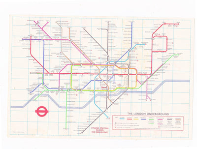 London Transport Underground Map and Tube Station Index Pocket Map 1974 No 1 - TulipStuff