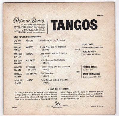 Tangos 45rpm RCA Victor EPA-646 1955 Perfect for Dancing Fred Astaire Studios - TulipStuff
