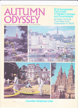 Load image into Gallery viewer, Swedish American Line ms Kungsholm 1975 Autumn Odyssey 40-day Cruise Brochure - TulipStuff
