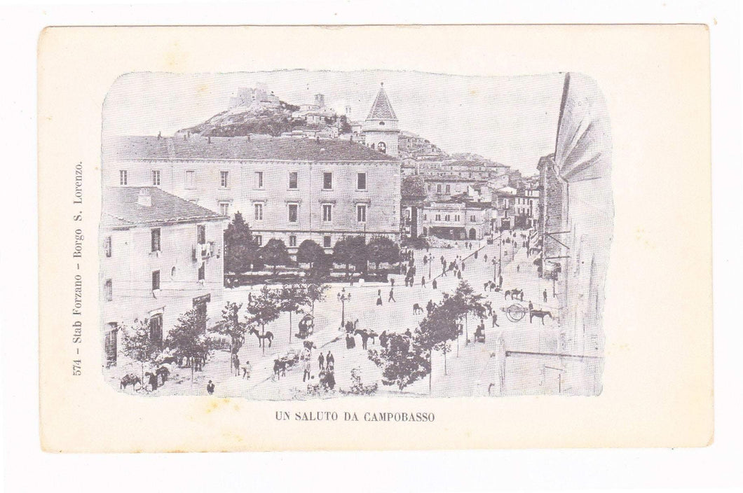 Un Saluto Da Campobasso Italy Antique 1902 Postcard - TulipStuff