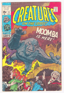 Creatures on the Loose no. 11 Comic Book May 1971 Marvel Comics Moomba - TulipStuff