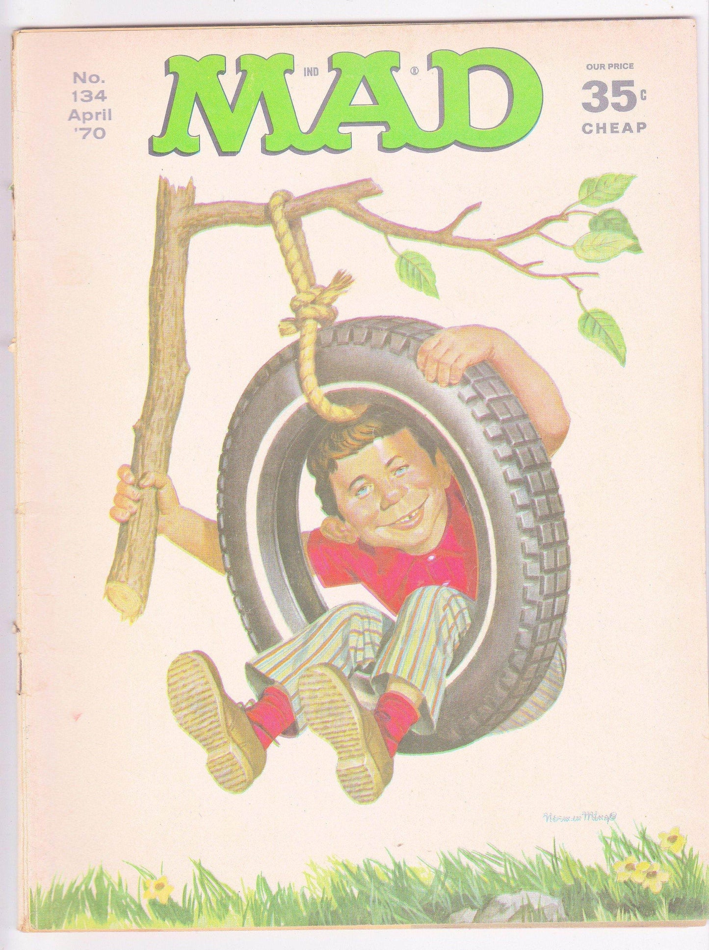 Mad Magazine 134 April 1970 Midnight Cowboy Woodstock Satire Parody Mother Goose - TulipStuff